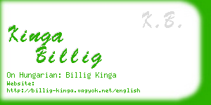 kinga billig business card